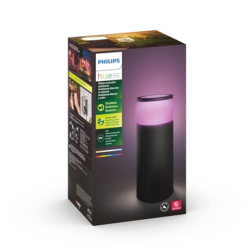 Philips Hue Calla Outdoor Smart Pathway Light, 1 Pack, White & Color Ambiance Walkway LED Lights, Weatherproof Low Voltage Lighting, Requires Bridge and Power Supply, Control with App and Voice by Philips Hue - Used condition - US$94.99