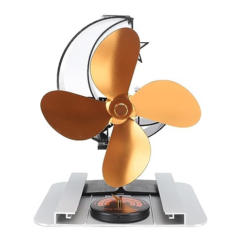Ventilador de Fogão Movido a Calor, Ventilador de Fogão a Lenha Ecológico para Pesca No Gelo (Ouro)