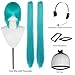 ESUNO Hair Cap+Long Green Pontail Wig with Headphone and Frame Headpieces Teal Pigtail Wigs Women Double Ponytail Wig Green Anime Cospaly Costume Long Straight Hair for Cosplay Halloween Party