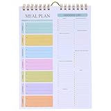 Veemoon Blocco Note la Pianificazione dei Pasti A5 Rilegatura a Spirale, Quaderno Settimanale Strappabile Lista della Spesa, 52 Fogli senza Data, Formato Portatile per