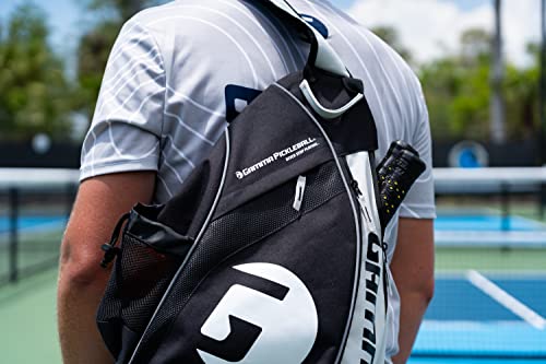 Gamma Sports Pickleball Sling Bag - Adjustable Lightweight Crossbody Backpack For Men And Women - Black/White/Grey #TOP3