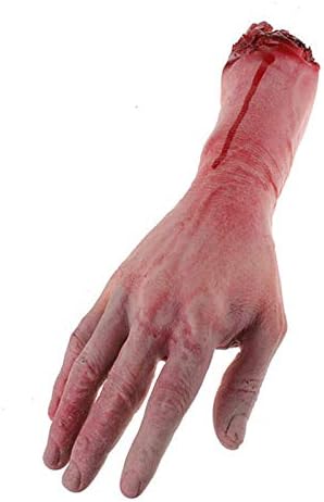 Shumo Bloody Horror Scary Halloween Prop Fake Severed Life Size Arm Hand House 22-23Cm
