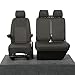 Price comparison product image UK Custom Covers To Fit VW Transporter T5/T5.1 (2003-2015) Front Seat Covers Tailored Heavy Duty Waterproof (Single/Double WITH Armrests) Black - SC103B