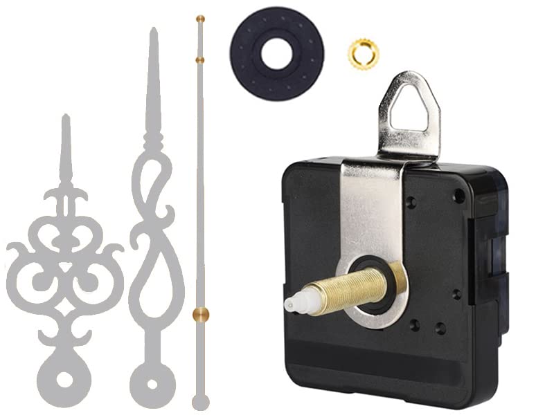 HAATIEME Sonam 22mm Ticking Wall Clock Movement Machine for Wood Clock, Resin Clock, Marble Clock with Fancy Needles (Silver 2)