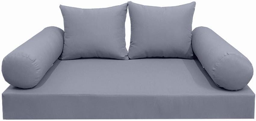 Style4 AD001 Crib Size 5PC Knife Edge Outdoor Daybed Mattress Cushion Bolster Pillow Complete Set