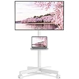 テレビスタンド キャスター付き テレビスタンド ハイタイプ/ロータイプ 23~55型 テレビ用スタンド壁掛け 上下傾斜 tvスタンド VESA40x40 ㎝まで 耐荷重40 KG 家用 会社用 ホワイト 1