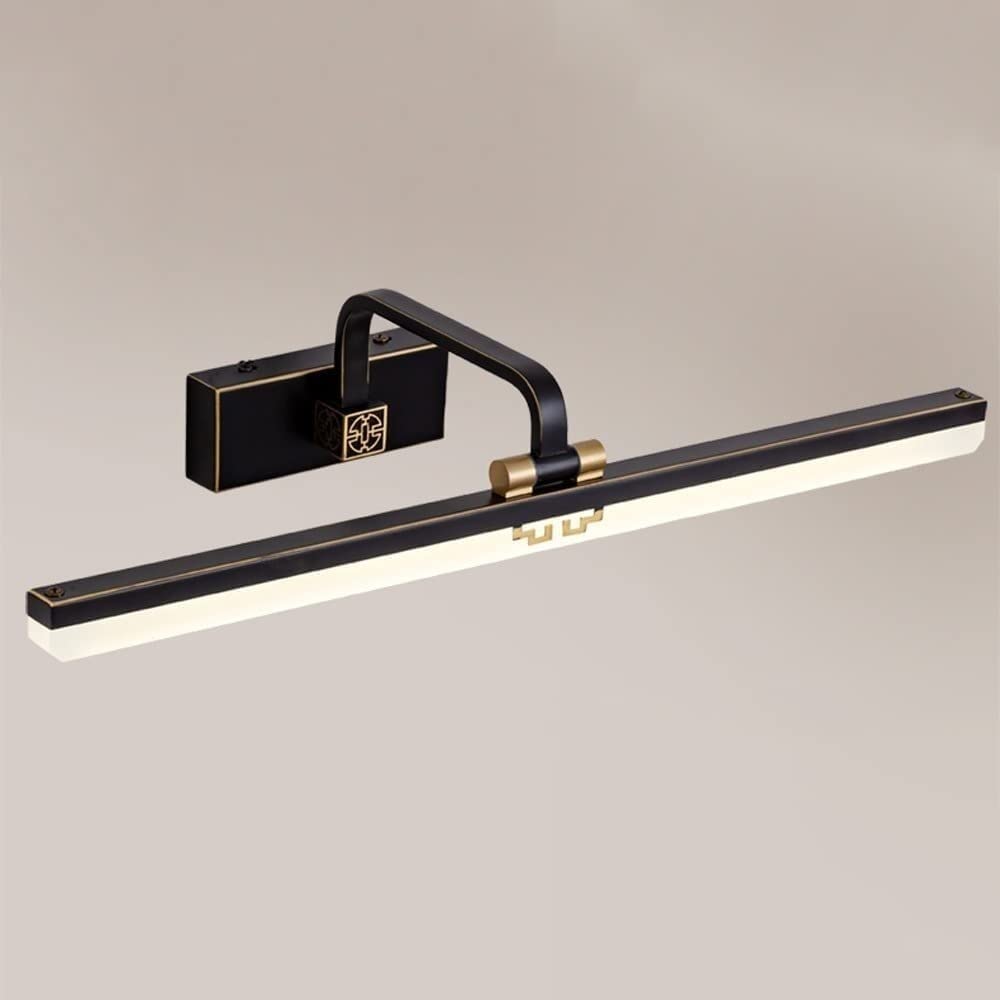 Olskfuh Svart Wall Lamp Linear Bathroom Vanity Mirror Lamps Led Vanity Light Adjustable Mirror Front Lamp 90° Rotatable Picture & Display Lighting Fitting For Washroom Dressing Table B,-72Cm