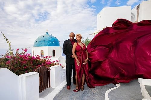 Infinity Long Flying Dress For Photo Shoot | Long Train Photo Shoot Dress | Flowy Satin Santorini Flying Wear Dark Maroon #TOP29