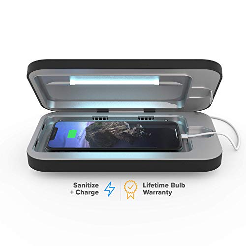 PhoneSoap 3 - UV-Handy-Reiniger und Dual-Universal-Handy-Ladegerät | Patentierter und klinisch erprobter UV-Sanitizer | Reinigt und Lädt Alle Telefone - Schwarz