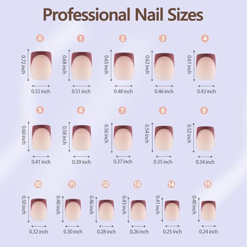 Misssix French Gel Nail Tips, 160Pcs French Tip Press on Nails Short Square, No Need to File Tips Pre-lasting, Fake Nails for Nail Art DIY 16 Sizes - Thumbnail 4