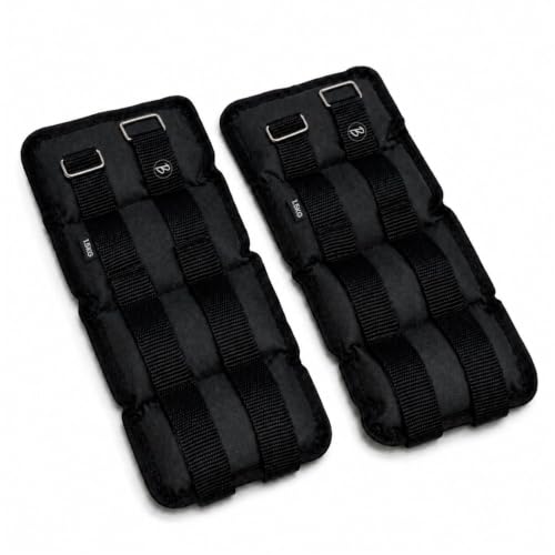 Image of Btag Solid Neoprene Ankle & Wrist Weights (1.5 kg x 2 Pcs) | Adjustable Strap | Unisex Leg & Arm Weight Cuffs for Gym, Workout & Training (Balck)