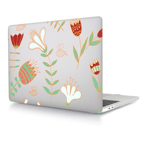 Funda MacBook Air 11 pulgadas A1465 carcasa plástica rígida delgada flor roja A1370