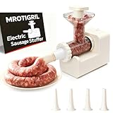 MROTIGRIL Electric Sausage Stuffer Machine: 4 Stuffing Tubes – One-Touch Sausage Stuffer: Effortless, 11lbs Meat in 5 Minutes – Time-Saving Homemade Sausage Maker for Hot Dogs, Beef, Chicken