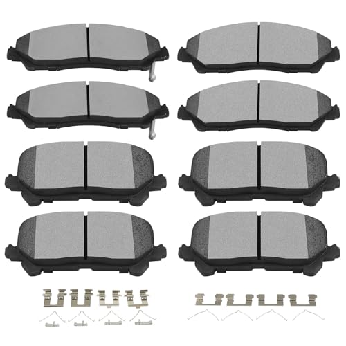 Image of SCITOO D1723 D1724 Ceramic Brake Pads Sets Front & Rear w /Hardware | Replacement For Acura For MDX 2014-2016,For Honda For Pilot 2016-2021,For Honda For Ridgeline 2017-2020