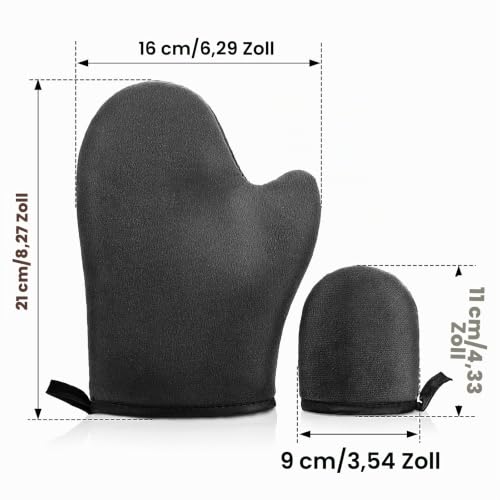 Molain 2 Stück Selbstbräuner-Handschuh mit Applikator Sonnenloser Bräunungshandschuh mit Daumen weicher Samt Gesichtsbräuner für Lotion… – Ansicht 6