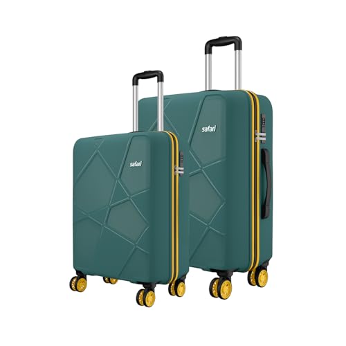 Image of Safari Pentagon Neo 8 Wheels Set of 2 (Cabin + Medium) Trolley Bags Hard Case Polypropylene, 360 Degree Wheeling Luggage, Travel Bag, Suitcase for Travel, Trolley Bags for Travel, Sage Green