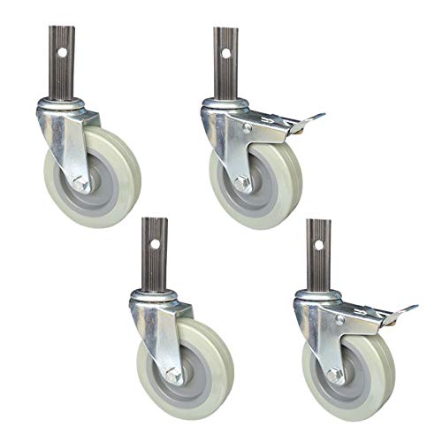 Roulettes pivotantes en PU pour chariot de cuisine à tube carré 23mm