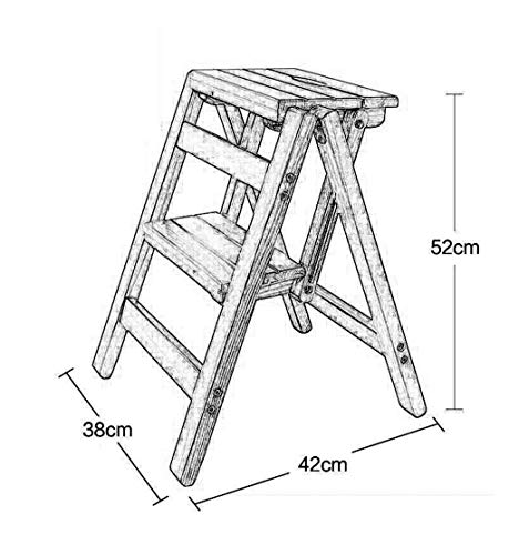 Taburete de escalera de madera multifuncional plegable para uso de oficina y hogar 3