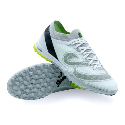 SENDA Pampa Pro Turf Soccer Shoes, Men's Size 7 / Women's Size 8, White/Grey/Lime Cover