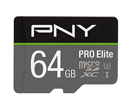 PNY 64GB PRO Elite Class 10 U3 V30 microSDXC Flash Memory Card - 100MB/s, Class 10, U3, V30, A2, 4K UHD, Full HD, UHS-I, Micro SD
