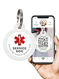 ROVERTAGS QR Code Pet Tag - ESA Emotional Support Service Dog Name Tags (L)