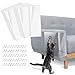 Lewondr Protector de Muebles Arañazo Gatos, 12 Piezas Fundas de Sofá Autoadhesiva Transparente con 50 Tornillos, Películas Adhesivas Protección Rascador, para Puerta, Sofá, Pared de Madera