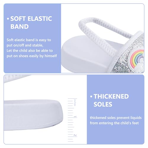 Kids Flip Flops Sandals Toddler Boys Girls Sequin Slides Shower Beach Pool Shoes Slip on Summer Slippers with Back Strap4