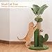 Chewtoyo Cactus Design Cat Scratching Post, Sisal Scratch Pole for Indoor Kittens and Cats, 19In Tree with Artificial Leaves and Dangling Toys