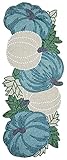 Handmade Beaded Table Runners placemats, 13x36 Inches Teal Green Ivory Multi, Halloween Harvest Autu