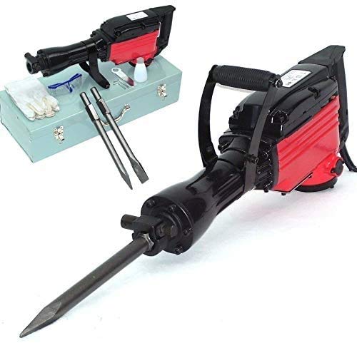 AWZ 55333 - Martillo demoledor (1850 W, incluye accesorios, cincel puntiagudo, cincel plano y maletín de metal, acople hexagonal AWZ)