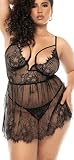 Mapalé by Espiral Mapale 7550X Babydoll, Black, 1X/2X