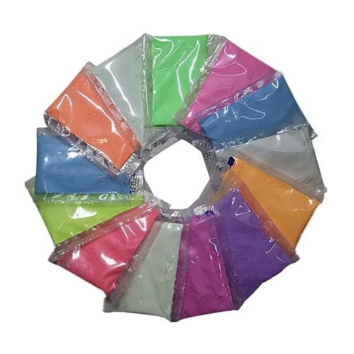 Angoily 8pcs Luminous Glitter Powder for Nail Art Decoration Non Radiative Fluorescent Random Color for Professional and Personal Use