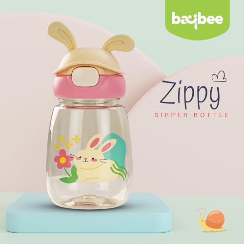 Image of BAYBEE Zippy 540ML Sipper Bottle for Kids | BPA Free Anti-Spill Sippy Bottle | Drinking Training Water Bottle for School Kids with Soft Silicone Straw | Sipper Bottle for Infants & Toddlers (Pink)