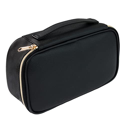 Small Cosmetic Bag,Portable Cute Travel Makeup Bag for Women and girls Makeup Brush Organizer cosmetics Pouch Bags-Black