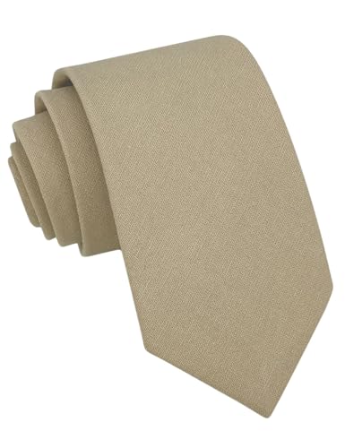 Image of Kebocis Mens Solid Color Cotton Necktie for Men