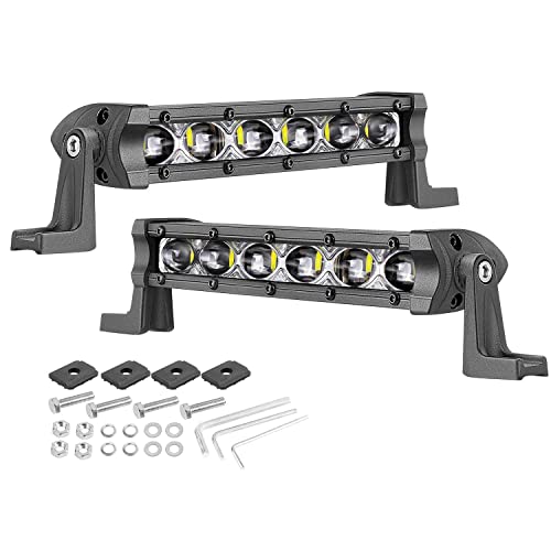 Image of 7 Inch LED Light Bars 36W Spot Slim Single Row Light Bar Pods | Off Road Driving Light Pods Work Lights LED Backup Lights Fog Lights 2Pcs for Trucks Pickup Motorcycle SUV UTV ATV Dirt Bike
