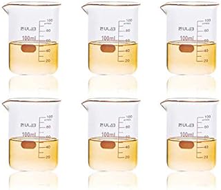 ULAB Scientific Glass Beaker Set, 3 Sizes 50ml 100ml 250ml, 3.3 Boro Griffin Low Form with Printed Graduation, UBG1001