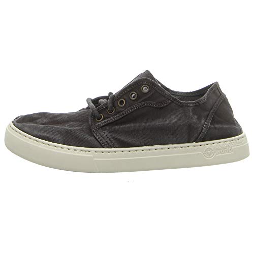 Natural World Eco - Zapatillas Hombre de algodón orgánico y Caucho - 100% Ecológicas - Color Negro - 6602E