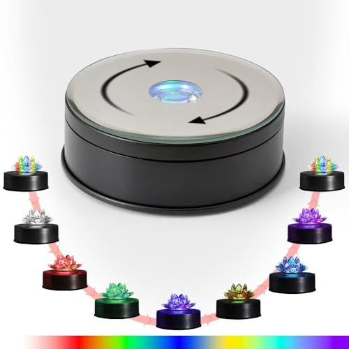 Onepec Rotating LED Base with 7 Lights 9 Modes,Rotation Lighted