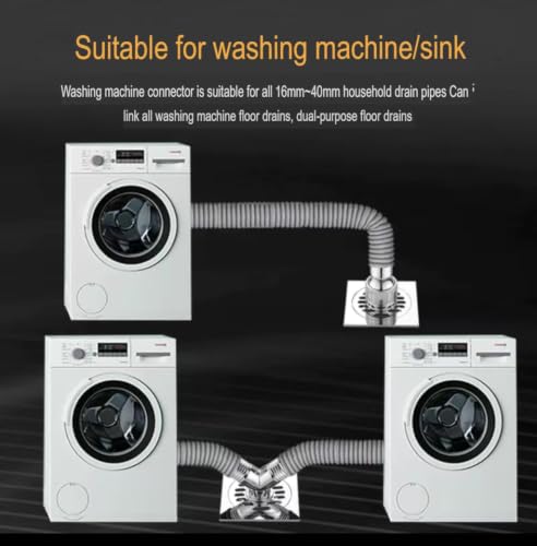 Image of Bathroom Floor Drain Connector | Water Drain Anti Core Overflow Elbow Outlet Pipe Connector for Washing Machine | Backflow Preventer Drainer (360-Shape Coupling)