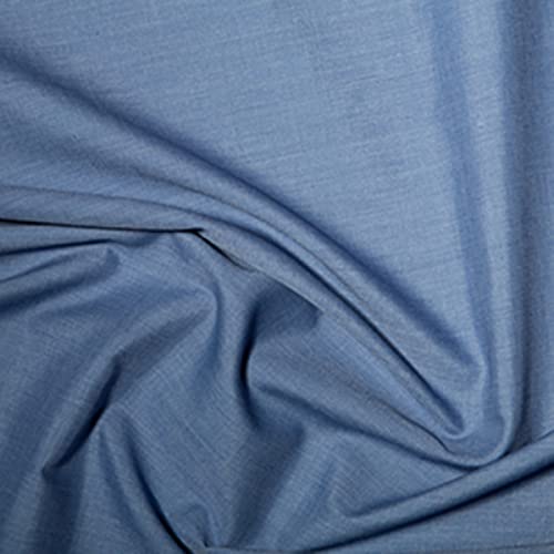 Tissu popeline polycoton uni denim grand métrage pour grand projet
