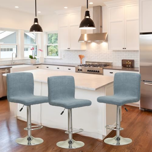 Image of Chair Covers Bar Stool Cover 4pc Bar Chair Cover Swivel Bar Stool Slipcover | Stretch Counter Height Bar Stool Cover High Back Chair Cover Counter Stool Bar Chair Covers for Kitchen Pub Dining Room,42