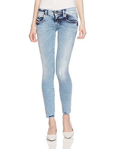 Jeans Diesel Femme Grupee Ankle 084DK slim bleu en denim extensible