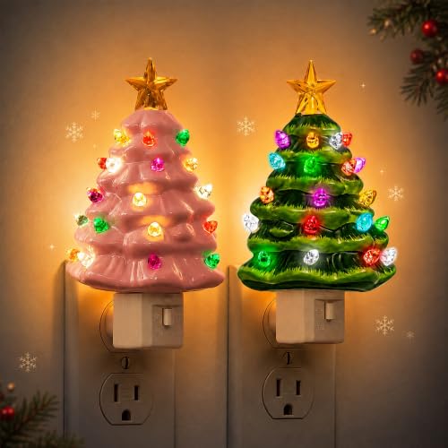 Image of JandCase Christmas Tree Night Light, 3000K Night Lights Plug into Wall