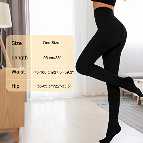 Fleece Lined Tights Women Winter Thermal Warm Leggings For Women Thick Tights Slimmer Opaque Pantyhose Buckwheat Color One Size #TOP4