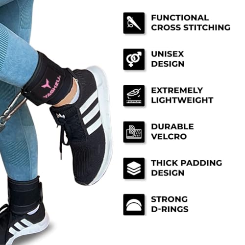 YAGHZU Ankle Straps for Cable Machines Women, Glute Kickback Cable Machine Attachments, Gym Ankle Cuffs, Wrist Cuffs for Workout, Leg Training Accessory, Fitness Gear for Home or Gym by YAGHZU - Image 3