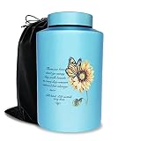 Large Urns for Adult Male Female Ashes, Up to 220 lbs Decorative Cremation Urn for Human Ashes(Sunfl