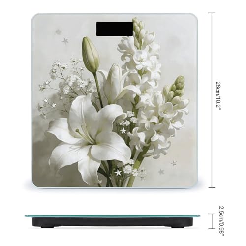 Báscula digital de baño Flower Set blanca, hasta 180 kg miniatura 2