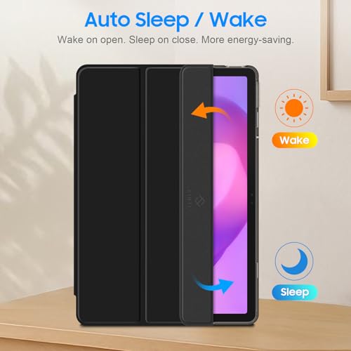 Fintie Hülle für Lenovo Idea Tab 11 Zoll 2025 (TB-336ZU/ TB-336FU) - Ultradünn Schutzhülle mit Translucent Rückseite Cover mit Auto Schlaf/Wach Funktion, Schwarz