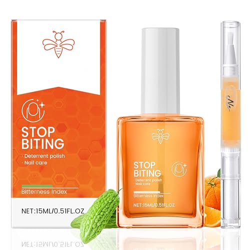 Esmalte de uñas contra morderse las uñas con lápiz de aceite de uñas, 15 ml, transparente y amargo, esmalte de uñas, para niños y adultos
